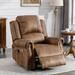 Darby Home Co Maxwellton 39" Wide Top Leather Power Standard Recliner Chair Brass Nail Decoration Massage Heating Faux Leather/Fade Resistant | Wayfair