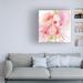 Winston Porter Floral Floral Sheila Golden Blush Of Nature Canvas, Cotton in Pink/White | 14 H x 14 W x 2 D in | Wayfair