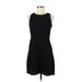 Ann Taylor LOFT Casual Dress - A-Line Crew Neck Sleeveless: Black Print Dresses - Women's Size 6 Petite