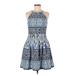 Vince Camuto Casual Dress - A-Line Halter Sleeveless: Blue Dresses - Women's Size 8