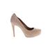 BCBGeneration Heels: Pumps Stilleto Cocktail Party Tan Print Shoes - Women's Size 9 - Round Toe