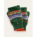 Fair Isle Knitted Mittens Green Girls Boden