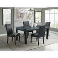 Picket House Furnishings Celine Rectangular 5PC Black PU Chairs Dining Set-Table & Four Chairs - Picket House Furnishings CFC300GBPU5PC