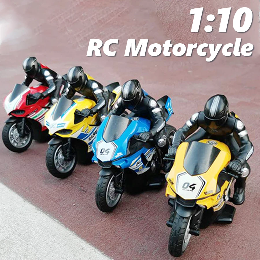 Moto Rc 1: 10 2.4G 4Ch moto à dérive électrique pour enfants voiture télécommandée modèle électrique jouets pour garçons enfants cadeau