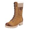 Winterstiefel REMONTE, Damen, Gr. 38, braun (braun kombiniert), Leder, Lederimitat, Textil, casual, Schuhe, Blockabsatz, Schnürstiefel mit wasserabweisender remonte TEX-Membran