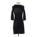 Juicy Couture Casual Dress - Sweater Dress: Black Jacquard Dresses - Women's Size P