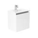 Newland 500mm Wall Hung Double Door Ceramic Basin Unit - White Gloss