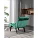 Velvet Lounge Accent Chair for Livingroom Tufted Backrest Armless Side Chair Upholstered Sleeper Chair with Solid Wood Legs