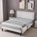 VECELO Queen Size Bed, Height Adjustable Upholstered Bed Frame with Headboard, 10 Color Options