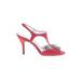 Nina Heels: Slingback Stilleto Cocktail Party Red Print Shoes - Women's Size 8 - Open Toe