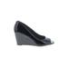 Sole Society Wedges: Black Print Shoes - Women's Size 7 - Peep Toe