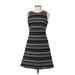 Ann Taylor Cocktail Dress - A-Line Crew Neck Sleeveless: Black Print Dresses - Women's Size 6