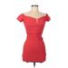 Jealous Tomato Casual Dress - Bodycon: Red Solid Dresses - Women's Size Medium