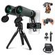 NEEWER 10X42 ED Binocular Set with Phone Holder/Metal Tripod/Bag, IPX7 Waterproof Fogproof Shockproof FMC BAK-4 Prism Smartphone Spotting Scope for Bird Watching/Wildlife Viewing/Astronomy, LS-T21