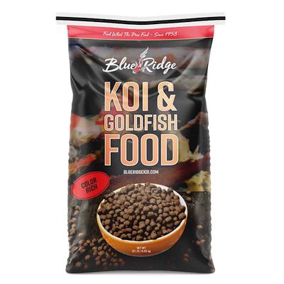 Blue Ridge Fish Hatchery Koi & Goldfish Food 3/16" Floating Pellet Color Rich Formula, 25 lbs.