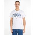 T-Shirt TOMMY JEANS "TJM REG CAMO COLLEGE TEE" Gr. L, weiß (white) Herren Shirts T-Shirts