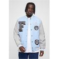 Outdoorjacke FUBU "Herren FM224-036-2 College Varsity Jacket" Gr. M, blau (blue, light grey) Herren Jacken Outdoorjacken