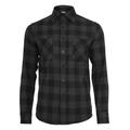 Langarmshirt URBAN CLASSICS "Herren Checked Flanell Shirt" Gr. 4XL, schwarz (black, charcoal) Herren Shirts Langarm
