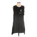 Nike Casual Dress - Shift Crew Neck Sleeveless: Black Graphic Dresses - Women's Size Large