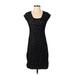 Ann Taylor Cocktail Dress - Sheath Square Short sleeves: Black Print Dresses - Women's Size Small