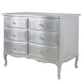 AFK Furniture 6 Drawer Double Dresser Wood/Solid Wood in Gray | 34 H x 42 W x 24 D in | Wayfair 40-17-SG