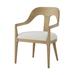 Theodore Alexander Essence Queen Anne Back Arm Chair in Mashmallow/Blonde Wood/Fabric in Brown | 34 H x 23 W x 24 D in | Wayfair TA41041.1CNB