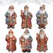 Designocracy 6 Piece Santa Decorative Wooden Clip-on Ornaments by G. Debrekht Wood in Brown | 7.5 H x 5.5 W x 1 D in | Wayfair 8090032C-S6