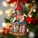 Designocracy Carousel Bunny w/ Books Wooden Ornament by G. Debrekht Wood in Brown | 5.5 H x 5 W x 0.3 D in | Wayfair 8100195-2