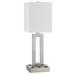 Orren Ellis Nanticoke Metal USB Desk Lamp Metal/Fabric in Gray/White | 24 H x 8 W x 8 D in | Wayfair F34256FAD2AE498AA242DB93876572F1