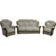 Lecce 3+1+1 Genuine Coffee Milk Leather Oatmeal Fabric Sofa Suite Offer