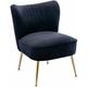 Velvet Accent Chair Occasional Tub Chair for Living Room Bedroom, Black