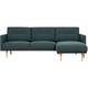 Larvik Chaiselongue Sofa (rh) - Dark Green, Oak Legs