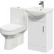 Wholesale Domestic - Neiva Gloss White 450mm 1 Door Vanity Unit and Closed Back Toilet Suite - Silver