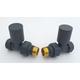 Anthracite Straight Chrome Towel Rail Valves 1/2' /15mm Radiator valves