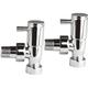 Minimalist Angled Radiator Valves Pair 56mm High- Chrome - Hudson Reed