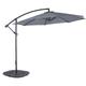 3M Garden Parasol Banana Style Grey Cantilever Sun Shade 8 Panel Offset Patio Umbrella Bistro Style Canopy With UV50 Protection For Summer Outdoor