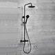 Noire Middleton Thermostatic Bar Shower Mixer with Shower Kit and Fixed Head - Matt Black - Orbit