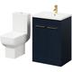 Wholesale Domestic - Alessio Deep Blue 600mm Vanity Unit and Toilet Suite including Open Back Toilet and Floor Standing Vanity Unit with 2 Doors and