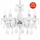 Litecraft Marie Therese Chandelier Ceiling 5 Arm With Free LED Bulbs - White