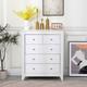 White Chest of Drawers with 2+3 Drawers Storage Unit Cabinet Cupboard Sideboard Bedroom Furniture,79x40x95cm(WxDxH) - White - Furniture Hmd