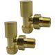 Alton Angled Brushed Brass Valves 1/2" /15mm Radiator valves Solid Brass