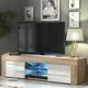 Creative Furniture - tv Unit 130cm Sideboard Cabinet Cupboard tv Stand Living Room High Gloss Doors - Oak & White - Oak & White
