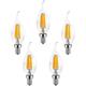 Aougo - Pieces E14 6W Dimmable led Filament Light Bulbs (60W Halogen Lamp Equivalent) 600LM Warm White 2700K Retro Candle Light Bulb C35 Energy