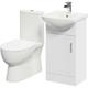 Wholesale Domestic Lima Gloss White 450mm 1 Door Vanity Unit and Closed Back Toilet Suite - White