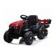 Outdoor Toys - FarmTrac Children's Electric 12V Ride On Tractor With Trailer - Red - Red