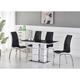 Furnizone Uk - Tivoli Black Glass 4-Seater Dining Table with 4 Vienna Black Faux Leather Chairs - Black