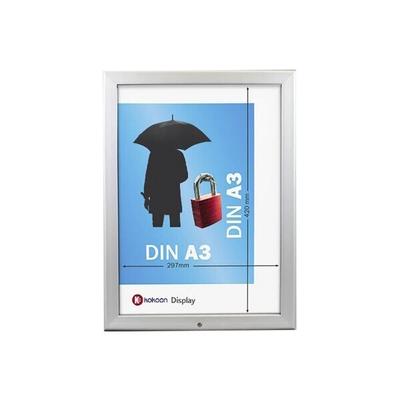 kokoon Display Klapprahmen A3 Aluminium abschließbar grau, 29.7x42x1.9 cm