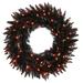 Vickerman 24" Black Fir Artificial Christmas Wreath, Orange Dura-Lit LED lights.