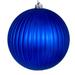 Vickerman 8" Blue Matte Lined Ball Ornament, 1 per Bag.