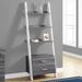 4 Shelf Ladder Bookcase Storage Drawers and White - 52 x 63